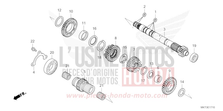 TRANSMISSION (MAINSHAFT) for X-ADV 750 GRAPHITE BLACK (NHB01) from 2021